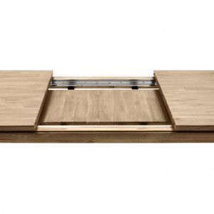 Table de repas extensible L180cm en bois d'acacia - vue de rallonge - AMALFI