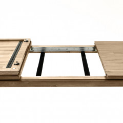 Table de repas extensible L180cm en bois d'acacia - vue de rallonge - AMALFI