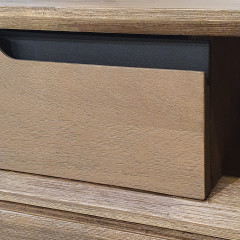 Console en bois d'acacia avec rangements - zoom tiroir - AMALFI