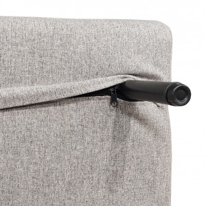 Banquette convertible en tissu gris chiné - zoom piètement - MARIE