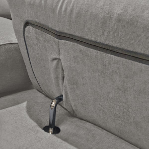 Canapé d'angle droit convertible en tissu - coloris gris - zoom têtière - KENT
