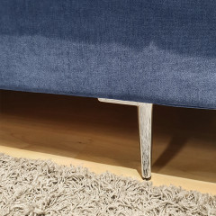 Canapé d'angle gauche convertible en tissu - coloris bleu - zoom pied - KENT