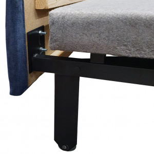 Canapé d'angle gauche convertible en tissu - coloris bleu - zoom pied - KENT