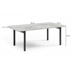 Table basse en céramique 120x60cm gris brillant - UNIK