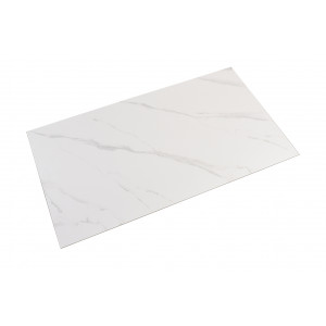 Table basse en céramique 120x60cm marbre blanc - zoom plateau - UNIK