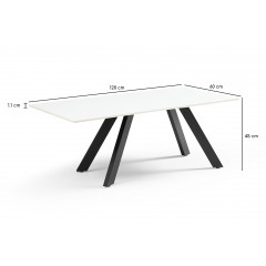 Table basse en céramique 120x60cm blanc pure - UNIK