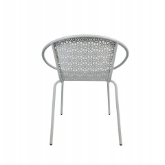 Lot de 2 fauteuils de jardin en métal avec accoudoirs - coloris gris - vue de dos - CLEMENTINE