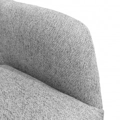Fauteuil en tissu gris chiné avec accoudoirs - zoom accoudoir - TRENDY