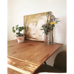 Table de repas en bois & métal L160cm - vue en ambiance - STRIPE