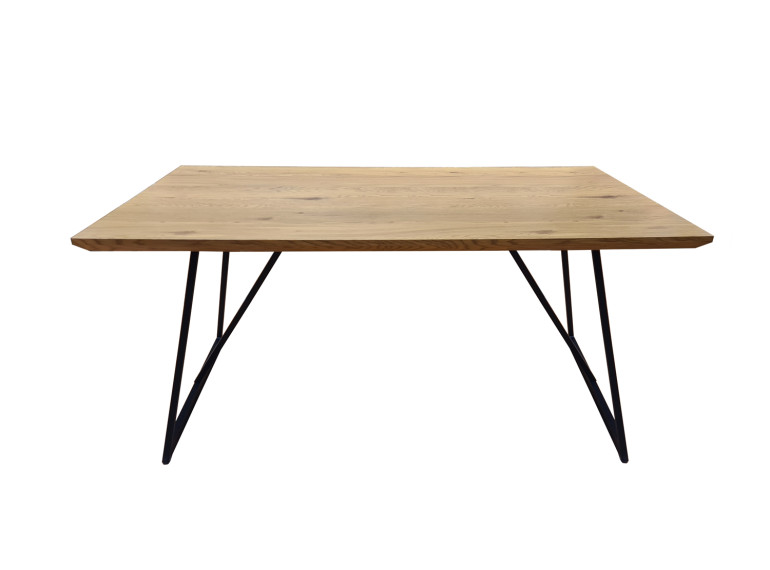 Table de repas en bois & métal L160cm - vue de face - STRIPE