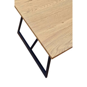 Table de repas en bois & métal L160cm - zoom plateau 2 - STRIPE