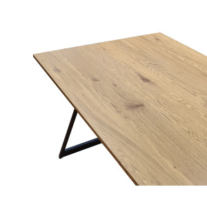 Table de repas en bois & métal L160cm - zoom plateau 1 - STRIPE