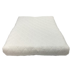 Couvre-lit en polyester 180x230cm - coloris blanc - vue de côté - THYM