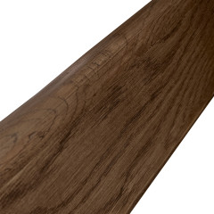 Table basse ronde en bois  brun foncé diamètre 90 cm avec 3 pieds épais incliné design moderne - zoom piétement - ANGEL