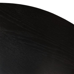Table basse ronde en bois noir diamètre 90 cm avec 3 pieds épais incliné design moderne - zoom plateau - ANGEL
