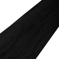 Table basse ronde en bois noir diamètre 90 cm avec 3 pieds épais incliné design moderne - zoom piétement - ANGEL