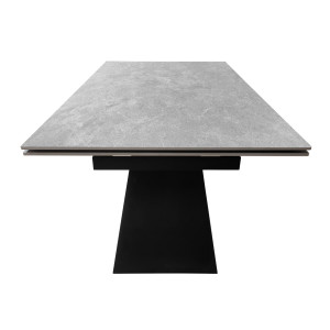Table de repas extensible 160/240 cm céramique gris - vue de côté - ONDINE