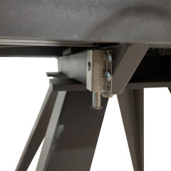Table en céramique rallonges rotatives 120/180 cm - zoom système verrouillage  - BRERA