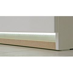 Bahut 3 portes - grand espace de rangement de salon - Zoom lumière LED - Sensation