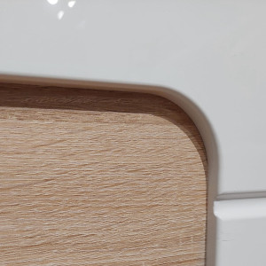 Bahut 3 portes - grand espace de rangement de salon - Zoom sur matière PVC - Sensation