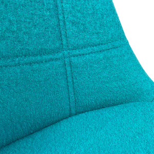 Lot de 2 chaises en laine bleu turquoise dossier avec surpiqures pieds en bois clair style scandinave - ALLIE 9347