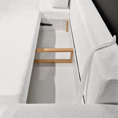Canapé d'angle gauche convertible 4 places tissu blanc L. 304 cm pieds métal noir - zoom structure convertible - ICEBERG