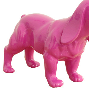 Statue chien cocker en résine rose peint à la main et laqué 37 x 25 x 14 cm - zoom corps du chien - KUTYA
