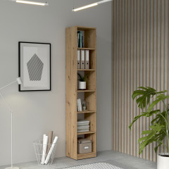 Etagère bibliothèque L.40 cm à 5 étagères effet bois chêne - vue d'ambiance - CANDY