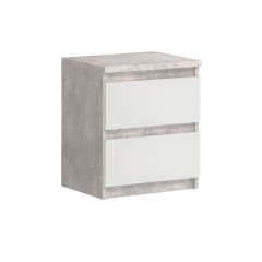 Table de chevet 2 tiroirs rangement chambre - coloris gris - vue de 3/4 - SOFT