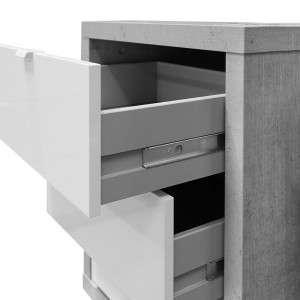 Caisson de bureau 3 tiroirs aspect béton - zoom - PRATIK