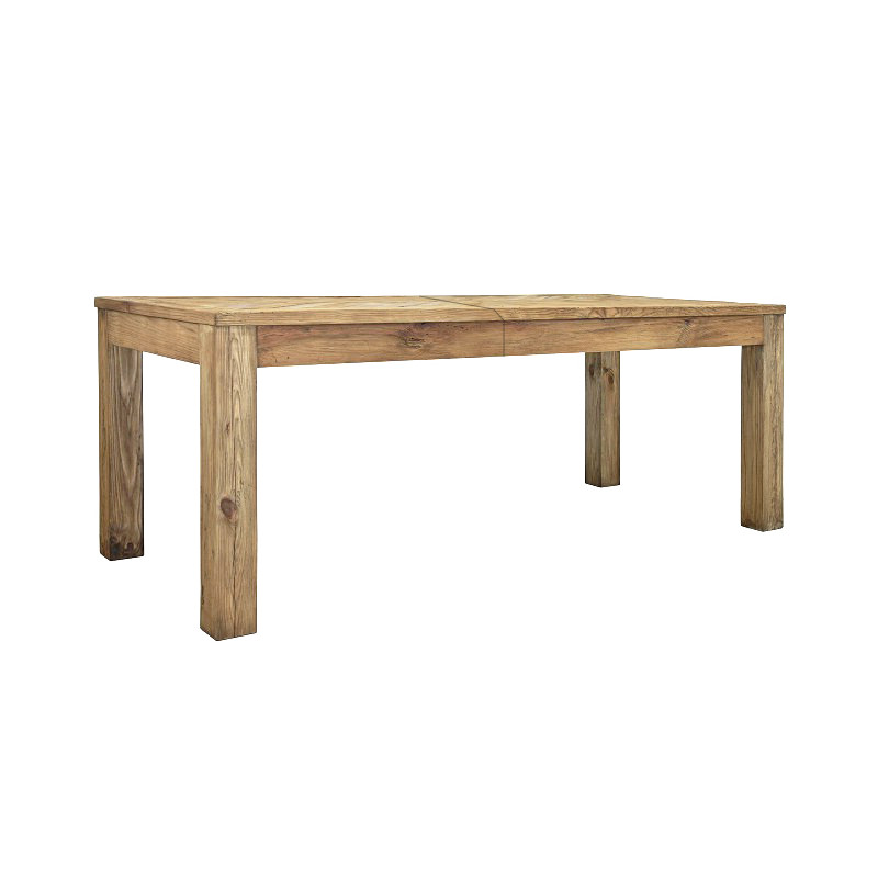 Table extensible en bois de pin recyclé 224/264/304cm - vue de face - ORIGIN 2