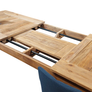 Table extensible en bois de pin recyclé 224/264/304cm - zoom rallonge - ORIGIN 2