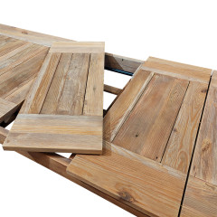 Table extensible en bois de pin recyclé 224/264/304cm - zoom rallonge - ORIGIN 2