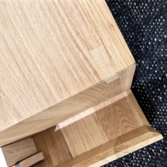 Table basse rectangulaire bois clair avec porte-revues L119cm - vue du dessus - ORAN