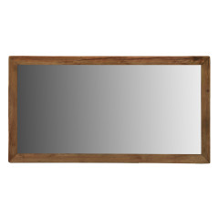 Miroir rectangulaire verticale ou horizontale en pin recyclé fixation  100 x 60 x 4 cm - vue de face - Style chalet - ORIGIN
