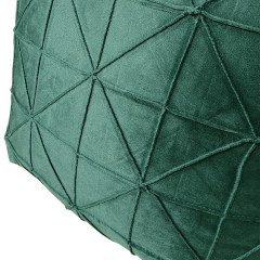 Coussin carré 45 x 45 cm velours vert motif géométrique déhoussable - zoom sur motif - VERTI