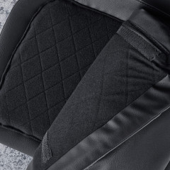 Chaise en simili noir avec coussin d'assise & pieds métal noir - zoom coussin assise détachable 3 - BETTER