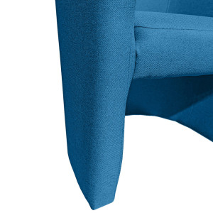 Fauteuil classique en tissu bleu ocean - zoom sur le piétement - LILOU