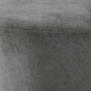Fauteuil rond pivotant à 360° en tissu doux gris anthracite avec un coussin - zoom tissu gris - NOEMIE