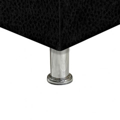 Sommier tapissier en kit bois massif et simili noir 160x200cm - zoom piétement métal - LOIRE