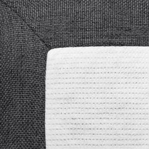 Pack Lit Sommier + Matelas en tissu gris 140x190 cm - zoom sur tissu de qualité - LOIRE