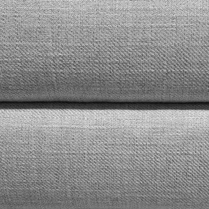 Pack Lit + Matelas + Sommier en tissu gris 160x200cm - zoom sur matière tissu gris du lit - LUCERNE