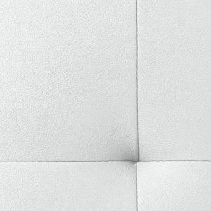 Pack Lit + Matelas + Sommier en simili blanc 160X200 cm - zoom sur la matière du simili blanc en pu - BIANCA