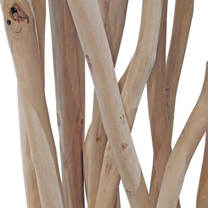 Paravent en branches de bois de teck marron avec socle H180xL100 cm - zoom branches de teck - MANOK