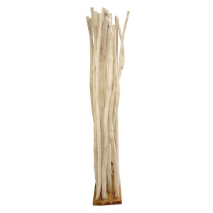 Paravent en branches de bois de teck marron avec socle H180xL100 cm - vue de profil - MANOK