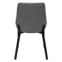 Chaise en tissu chiné capitonné avec piètement métal - 2 coloris - EMOTION 2