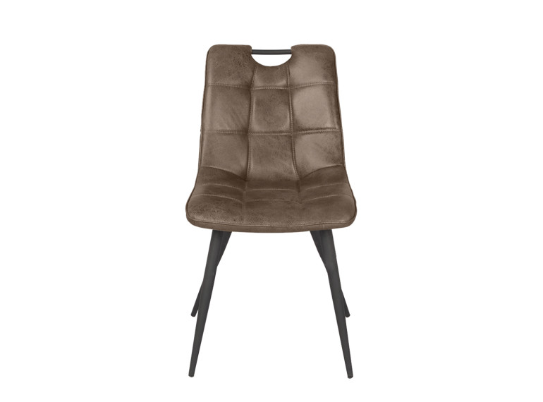 Chaise design vintage avec piètement métal noir - coloris marron - vue de face - SPOOKY