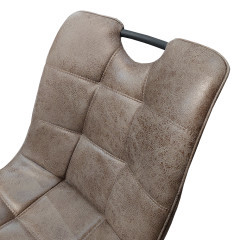 Chaise design vintage avec piètement métal noir - coloris marron - zoom dossier - SPOOKY