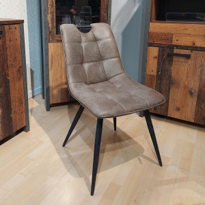 Chaise design vintage avec piètement métal noir - coloris marron - vue en ambiance - SPOOKY