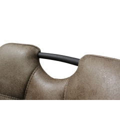 Chaise design vintage avec piètement métal noir - coloris marron - zoom poignée - SPOOKY